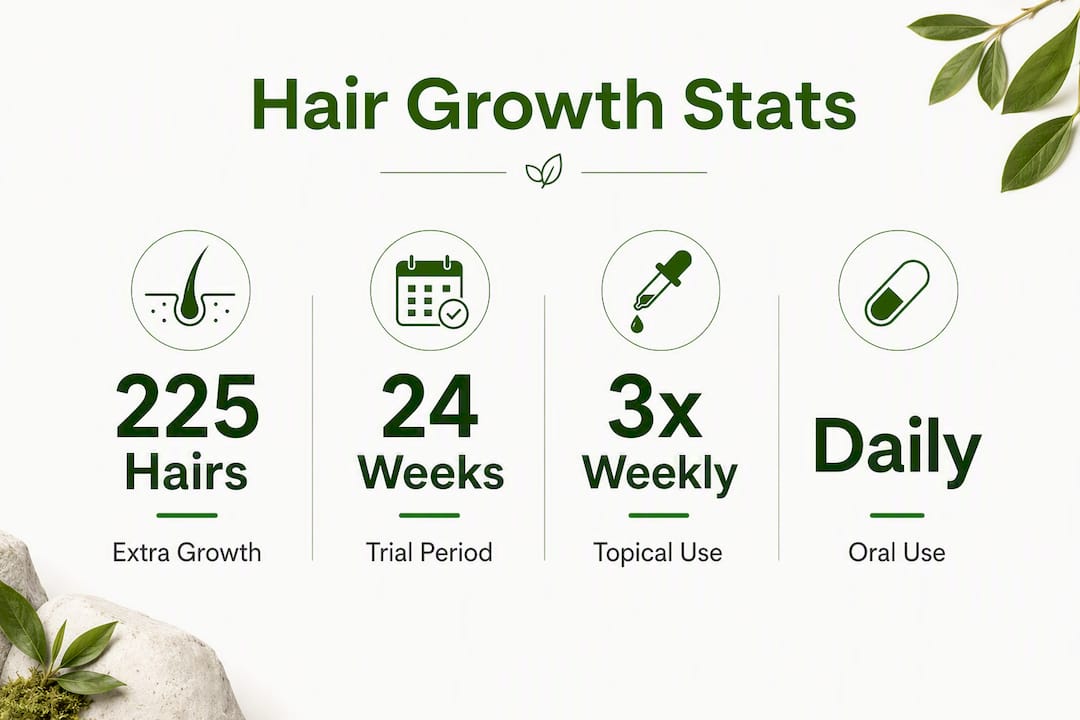 Infographic showing Ayurvedic hair growth statistics