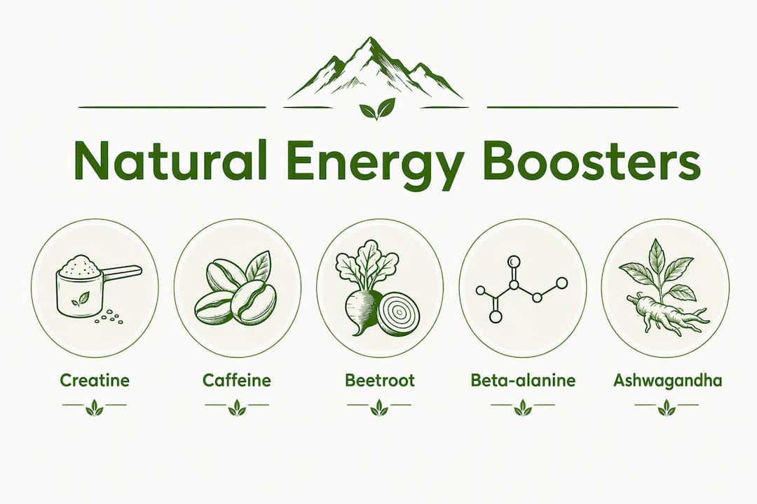Infographic showing natural energy boosters hierarchy