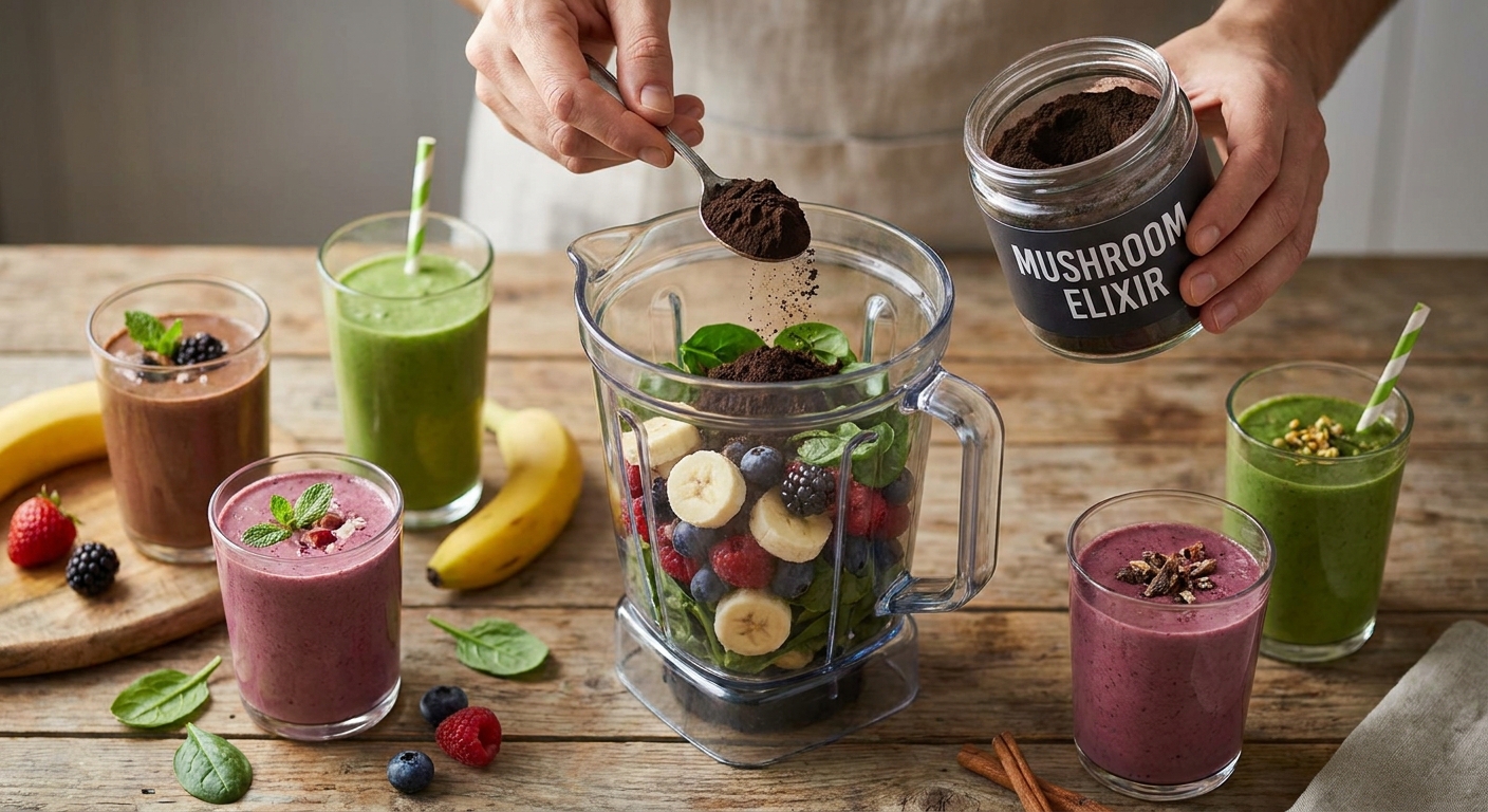 How to use mushroom elixir powder in smoothies