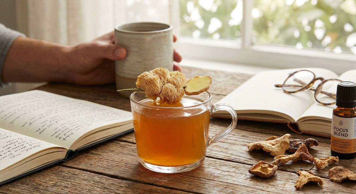 Mushroom elixir for focus and mental clarity