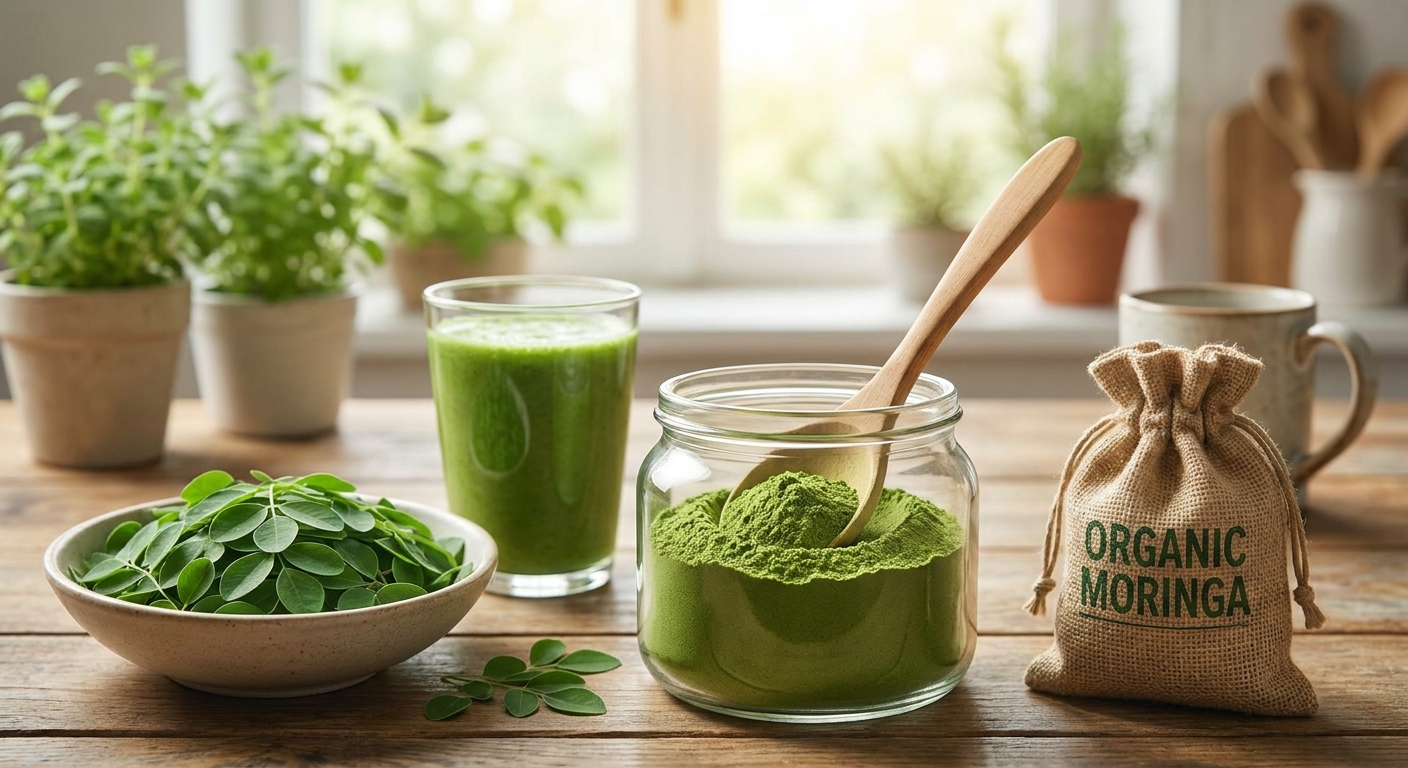 Organic moringa powder for daily energy and nutrition