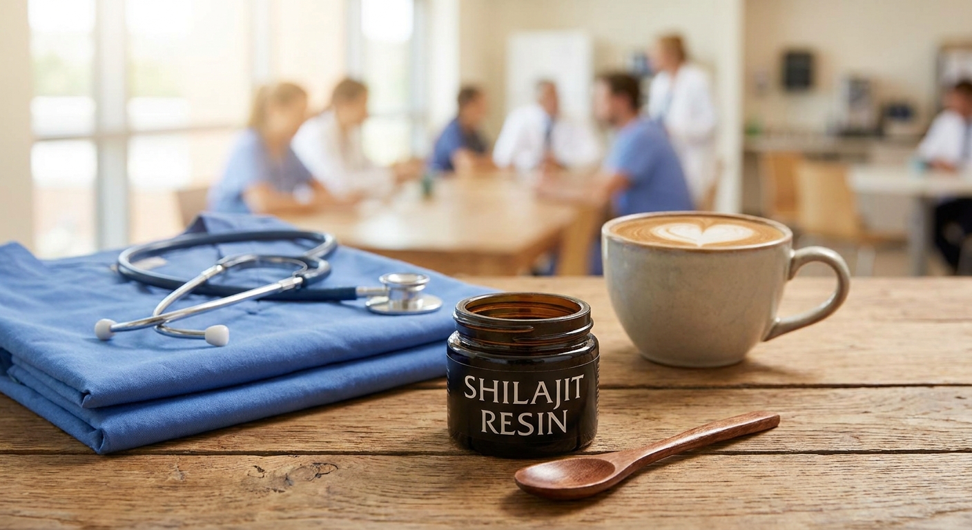 Shilajit resin for nurses and healthcare shift workers