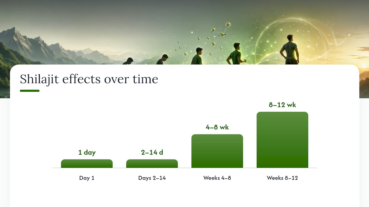 Evidence-based shilajit results timeline