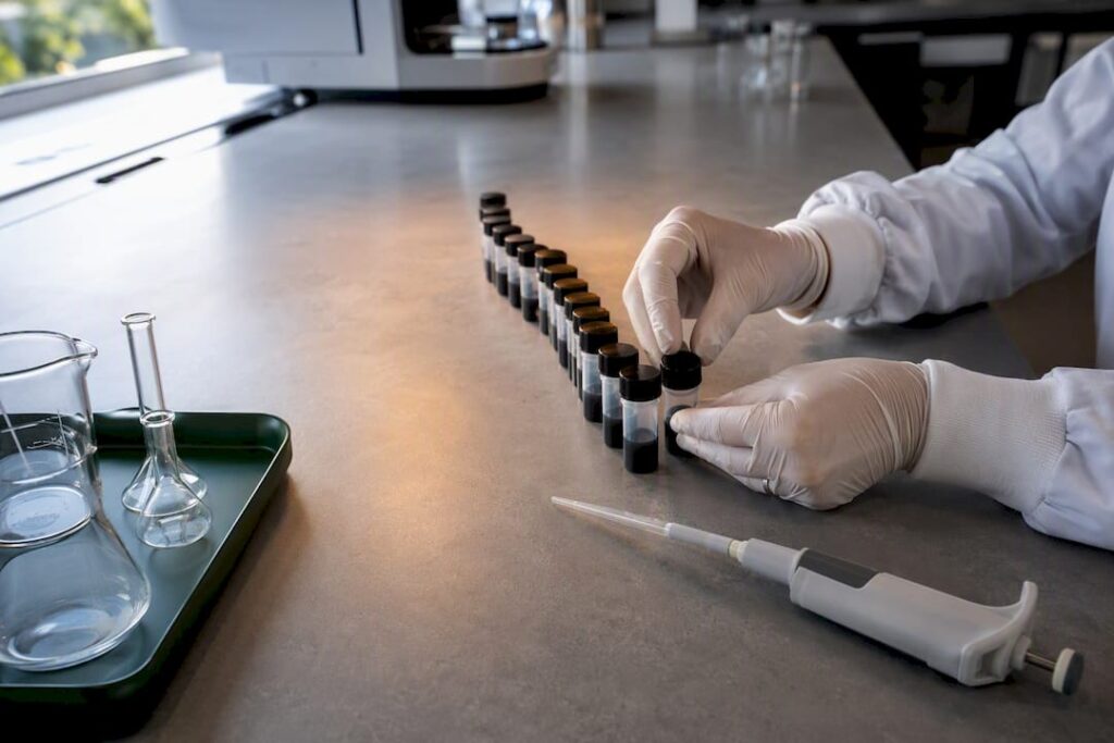 Anonymous samples prepared for laboratory analysis