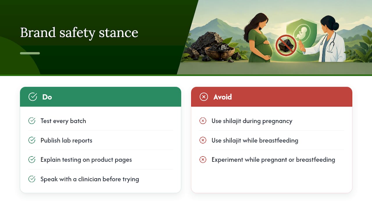 A brand perspective on safety, testing, and transparency — overview diagram